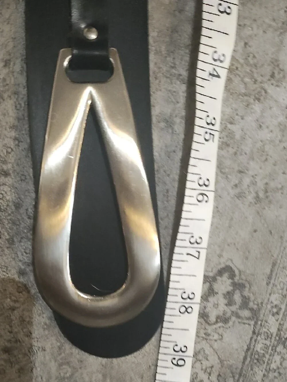 Cleo's Adjustable Black Ladies Belt with Silver Hardware - Picture 4 of 4